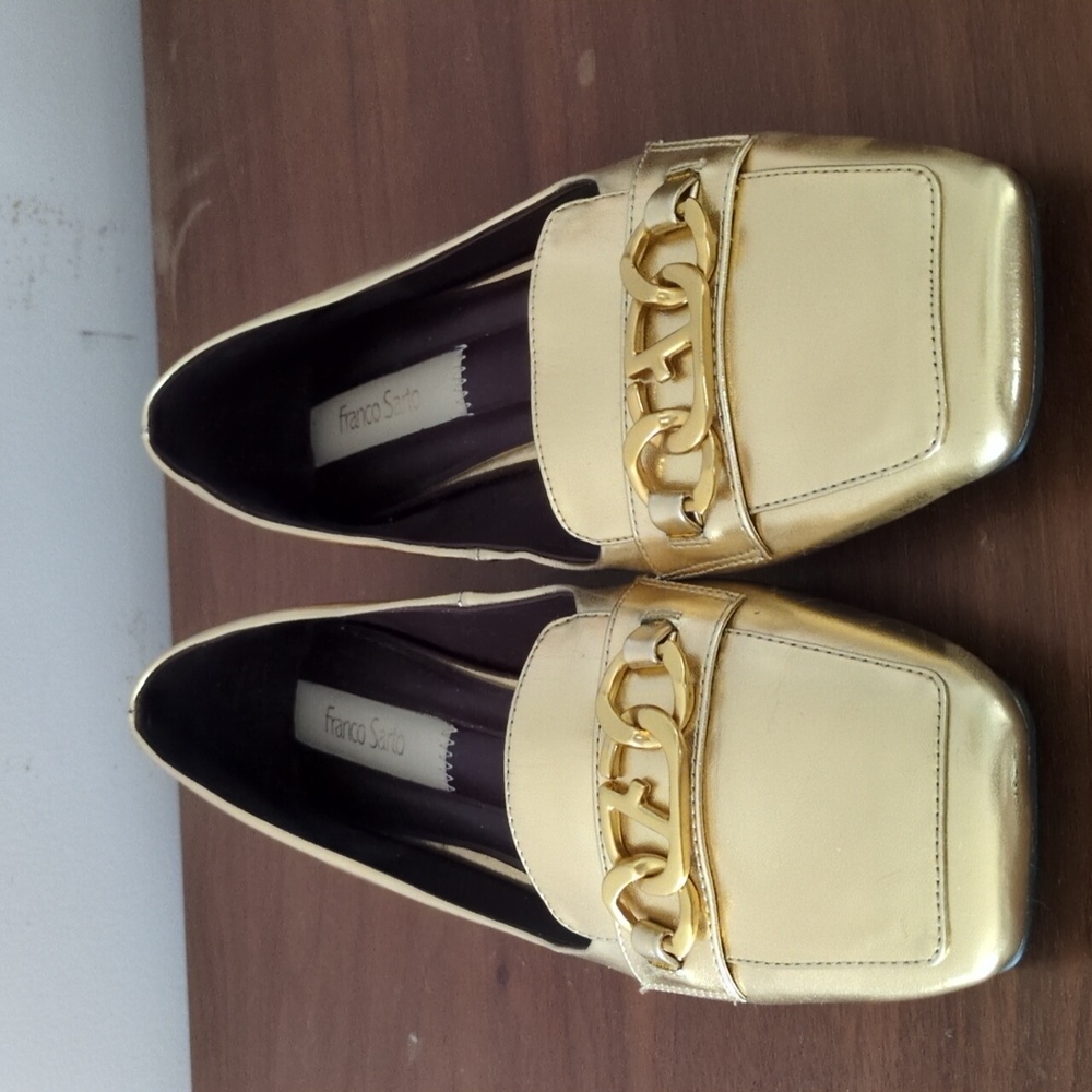 Franco Sarto Gold Loafers for Women